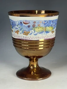 Antique English Copper Lustre Luster Goblet Cup 19th C. Ceramics - Picture 1 of 10