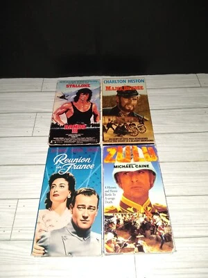 War Action Suspense Military VHS Movie Set Of 4 Films Rambo / Major Dundee Etc. Foto 1 de 4