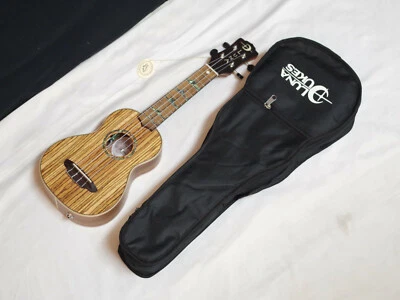LUNA High Tide Soprano Zebra electric UKULELE new UKE w/ GIG BAG - Zebrawood - Image 1 of 4