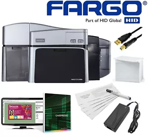 Fargo DTC1250e Duplex ID Card Printer with Ribbon Software & Supplies Bundle  PL - Picture 1 of 10
