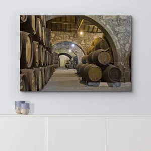 Wall26 Canvas Print Wall Art Decor - Cellar with Wine Barrels - Picture 1 of 7