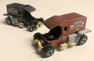 Lot of 2 Hot Wheels T-Totaller Variations! '77-'78 Black & '79 Brown! Loose! - Picture 1 of 9