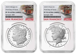 2024 S Morgan &Peace Silver Dollar $1 NGC PF70 UCameo FDI Trolley - Picture 1 of 1