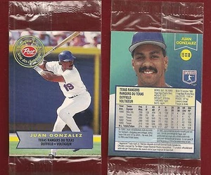 1994 Post Cereal Canada Texas Rangers #15 Juan Gonzalez in Cello Pack - Imagen 1 de 1