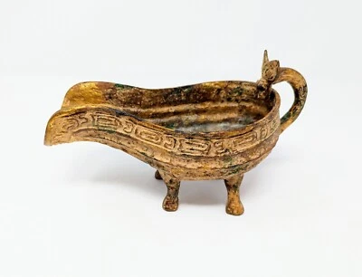 ANTIGO VASO DE BRONZE ESTILO ARCAICO CHINÊS | RÉPLICA DA DINASTIA ZHOU - Imagem 1 de 4