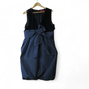 Blue Alain Manoukian Dress UK 20 Silk Blend Knee Length Sleeveless Preloved - Picture 1 of 24