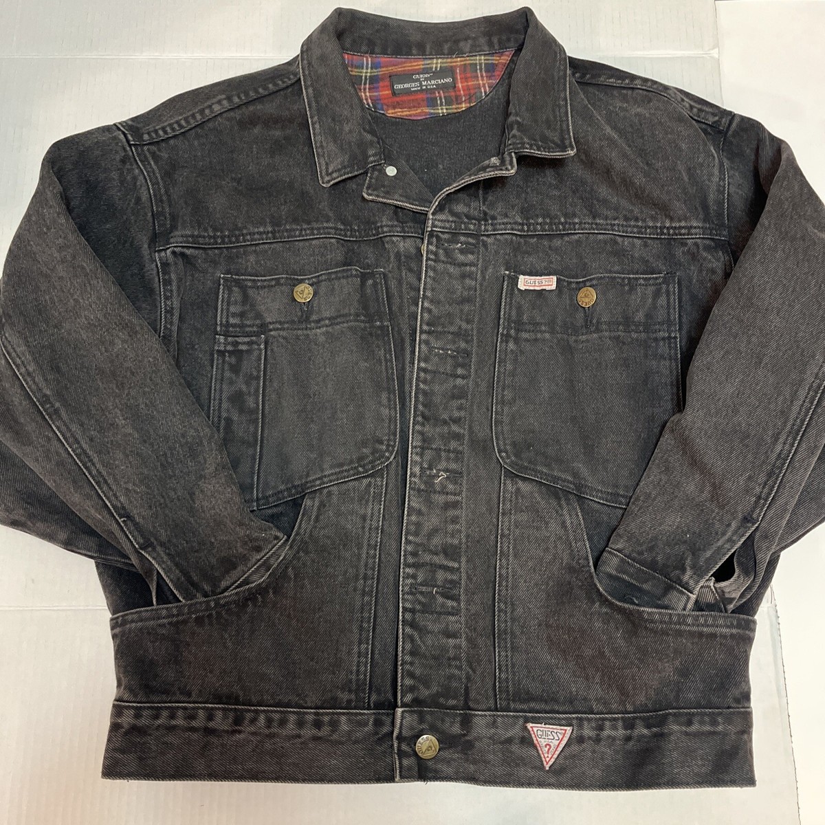 90s guess black denim jacket USA製 90s 