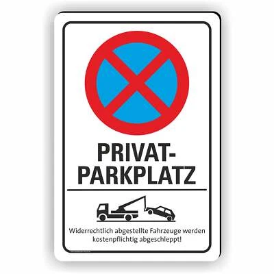 FASSBENDER-DRUCK SCHILDER Parken verboten - PRIVATPARKPLATZ (Hochkant)