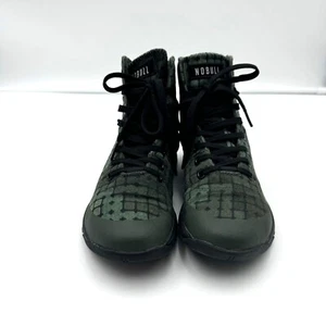 NOBULL High Top Cross Training Shoes Green Black Canvas Size 5.5 Mens / 7 Womens - Picture 1 of 10