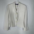 VTG Ralph Lauren Collection White Silk Blend Single Breasted Blazer Size 8