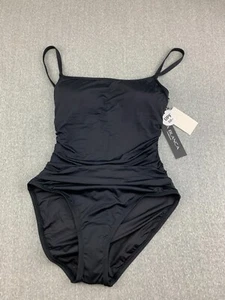 La Blanca One Piece Swimsuit Womens Size 6 Black Silky Island Goddess Designer - Picture 1 of 18