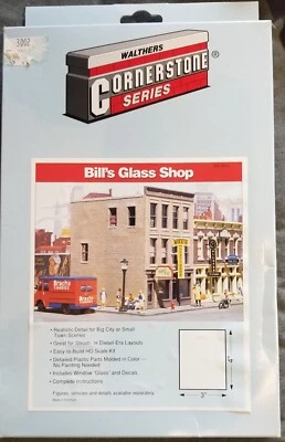 Walthers 3002 BILL's GLASS SHOP Downtown Brick Structure Building Kit 1900s Era - Image 1 of 4