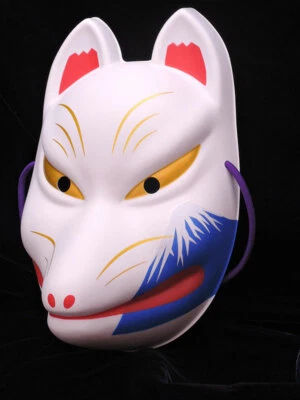 Komendo Byakko Fujisan Full Face Fox Mask Kitsune White PVC Mt.Fuji Japan New - Image 1 of 4
