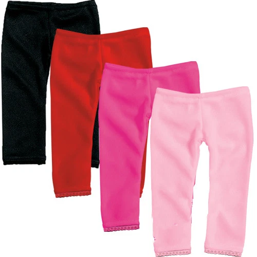Leggings negros con ribete de encaje para muñecas American Girl de 18 pulgadas Foto 1 de 1