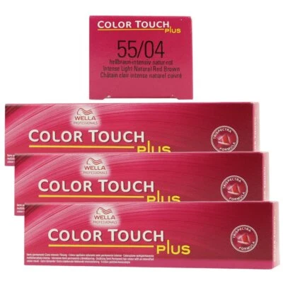 Wella Color Touch Plus 3 x 60 ml 55/04 hellbraun intensiv natur rot Intensivtönu
