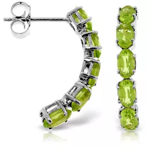 2.5 Carat 14K Solid White Gold Earrings Natural Peridot - Picture 1 of 4