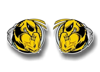 STREET LEGAL DECALS 2 Fighting Bee 5" Vinyl Decals Snowmobile Summit Sled Trailer Decal Stickers