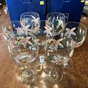 7er SET MIKASA ELITE LILY DE JOUR SFG59/401 HANDBEMALTE GLASKELCHE 8 3/4" - Bild 1 von 5