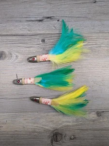 Menge 3 Vintage Trolling Federn mit Perlenaugen, Produkt aus Japan - Bild 1 von 7