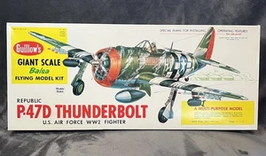 VINTAGE GUILLOW’S P-47D THUNDERBOLT GIANT SCALE BALSA FLYING MODEL KIT NIB - Bild 1 von 7