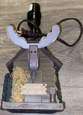 "Lámpara marrón decoración cabina alces caninoa bienvenida 12x8x6"" usada en excelente estado" Foto 1 de 4