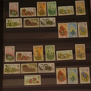 FALKLAND ISLANDS-1971&1972- FLOWERS- 2 SETS-25 VAL- MNH - Picture 1 of 1