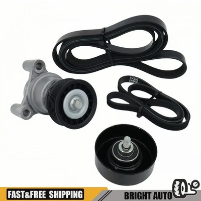 Serpentine Belt Tensioner Pulley Kit Fit GMC Sierra 2500 HD 2009-2014 K040355SF Foto 1 de 4