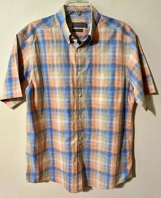 Mens Talbots Short Sleeve Button Down Plaid Shirt Large - Image 1 of 4