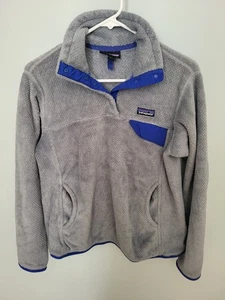 Pullover polar Patagonia para mujer Re-Tool Snap-T gris medio bolsillos Polartec - Imagen 1 de 10
