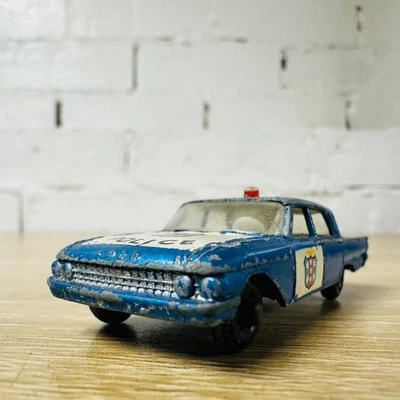 Lesney England Ford Fairlane Police Car No 55 1963 Blue White - Image 1 of 4