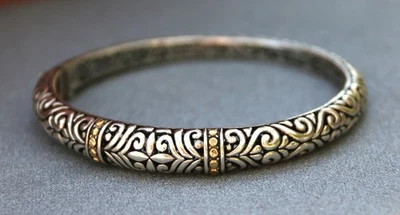 Brazalete con bisagras Effy de plata de ley y oro de 14 quilates al por menor $800 Foto 1 de 4