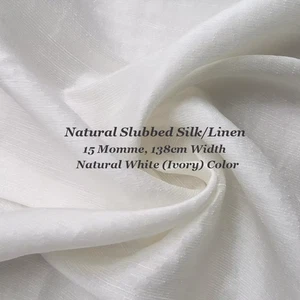 54'' Wide By Yard Mulberry Silk Linen Fabric Natural White Lace Sewing Material - Picture 1 of 6