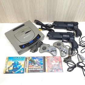Sega Saturn Gray Console bundle with 2 Virtua Gun Controllers & 3 Games Japan