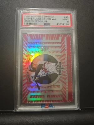Donruss Limited #45 1997 Chipper Jones Todd Helton exposición limitada PSA 9 SSP Foto 1 de 3