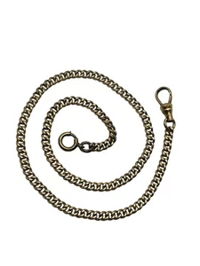 Victorian Albert pocket watch curb chain vintage necklace gold filled - Picture 1 of 15