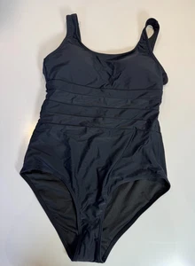 Damen Badeanzug gepolstert gefüttert Badeanzug Größe Small 8-10 schwarz - Bild 1 von 5