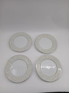(Set Of 4) Fine China #6512 Candice Dessert Plates 7.5" Flowers PreOwned - Picture 1 of 11