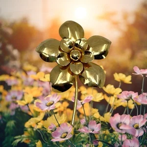 VTG FLOWER POWER PIN BROOCH WHIMSICAL MCM MOD SHABBY CHIC FEMININE HIPPIE ATOMIC - Picture 1 of 15