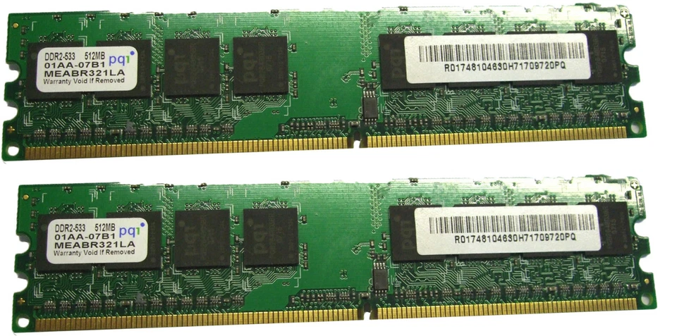 2x Moduli Memoria RAM DDR2 2x512 unmbranded - Immagine 1 di 1