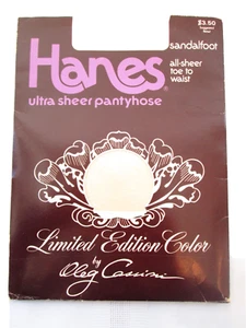 Hanes Ultra Sheer Oleg Cassini Pantyhose Size C All Sheer Ivory New - Picture 1 of 7