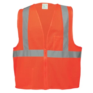 5- HIGH VISIBILITY TRAFFIC ROAD WORK CONSTRUCTION HI VIS ORANGE SAFETY VESTS 3XL - Picture 1 of 4