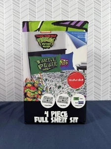 Nickelodeon Teenage Mutant Ninja Turtles Kids 4-Piece Full Sheet Set Microfiber - Picture 1 of 6