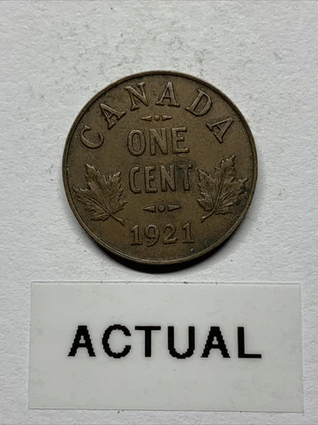 1921 CANADIAN PENNY CENT - KING GEORGE V - (KM #28) Cover