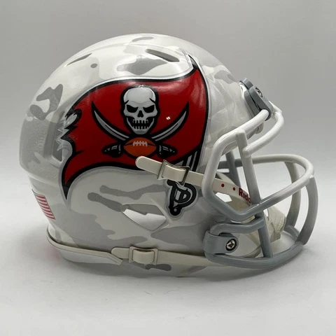 Tampa Bay Buccaneers Custom Arctic Camo Hydro-Dipped Mini Football Helmet Cover