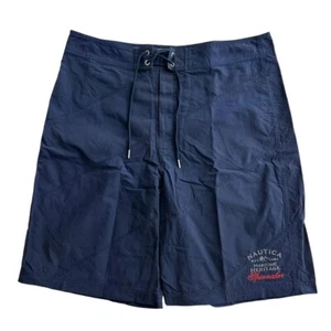 Nautica Navy Blue Maritime Heritage Shipmaker Boardshorts Men's Size 36W - Picture 1 of 7