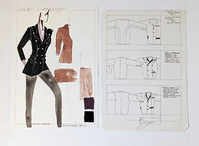 16 ORIGINAL FASHION DESIGNS WATERCOLOR and PEN & INK ILLUSTRATIONS - Image 1 of 4
