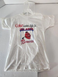 Vintage 70s Kids. Atlanta Braves. Coke Adds Live To. T Shirt. Kids Large 10/12  - Picture 1 of 8