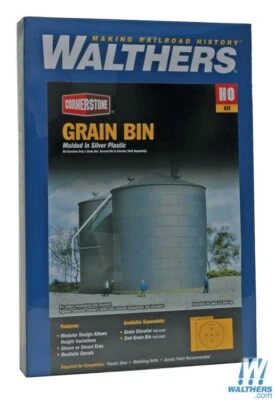 Walthers 933-3123 Big Grain Storage Bin Kit HO Scale Train - Image 1 of 2