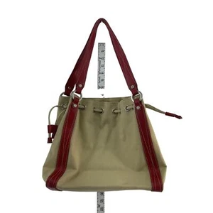 DKNY City Women's Cream Canvas Bucket Drawstring Bag Purse Handbag - Picture 1 of 5