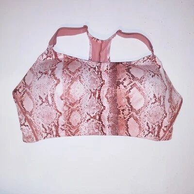 Victoria Secret Sports Bra Incredible Snakeskin Print Pink Brown Animal Lined - Image 1 of 4